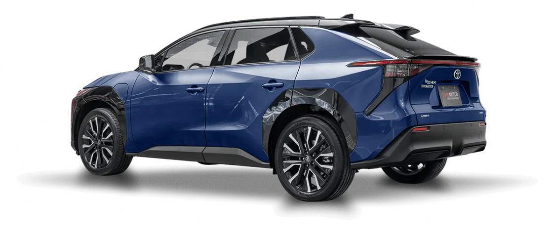 BZ4X Diagonal posterior_Azul_metali